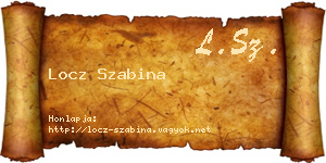 Locz Szabina névjegykártya